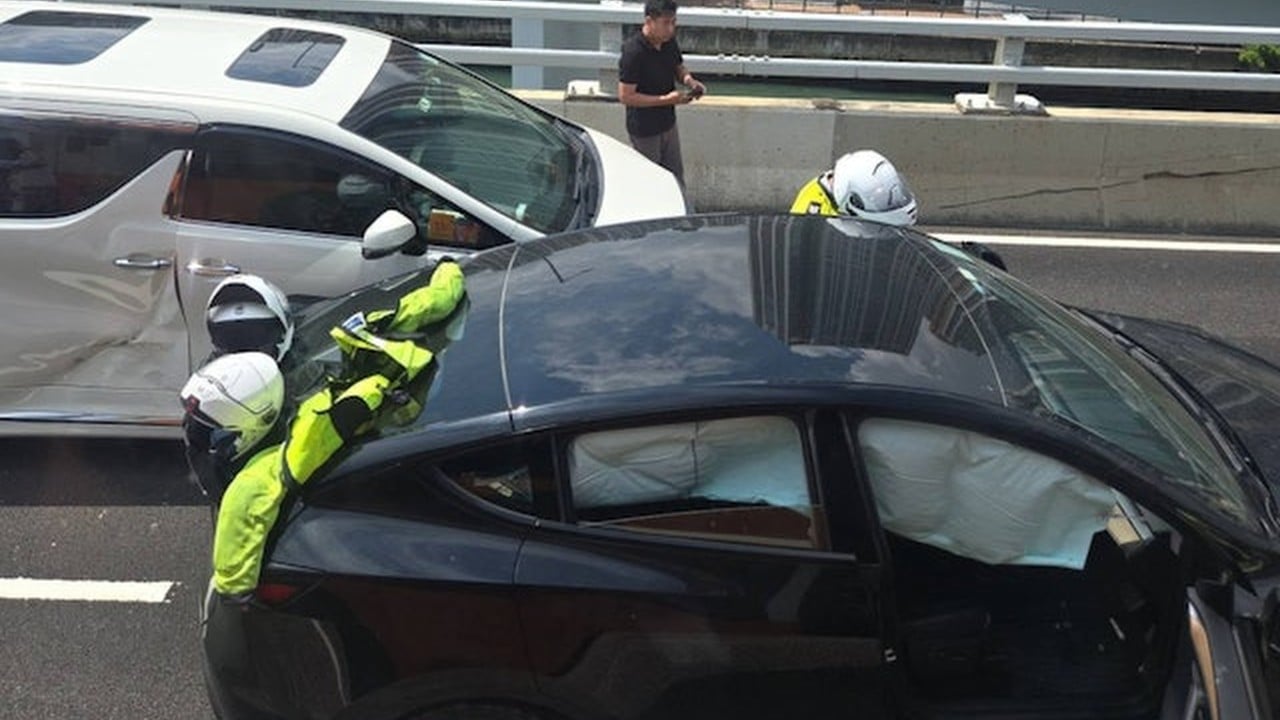 Driver dies after Tesla collides with 2 cars on Hong Kong expressway