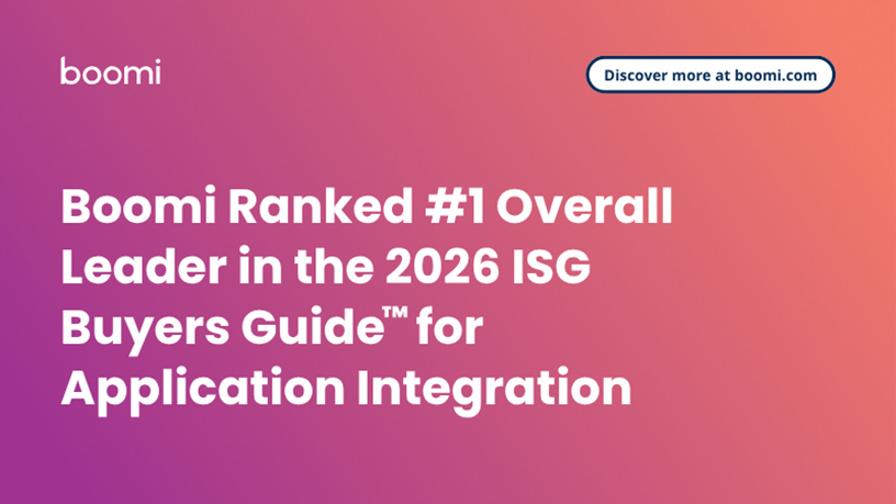 Boomi Ranked #1 Overall Leader in the 2026 ISG Buyers Guide™ for Application Integration