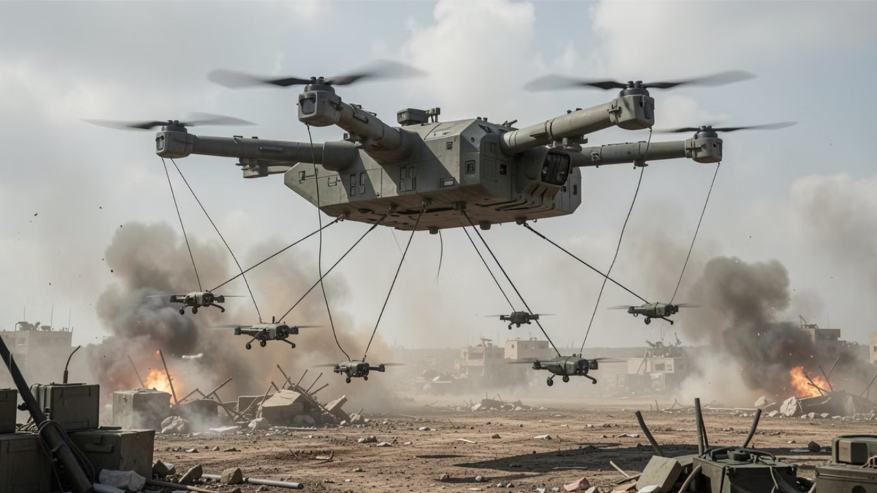 Russia is planning a tethered mother drone carrying up to six wired mini spy UAVs