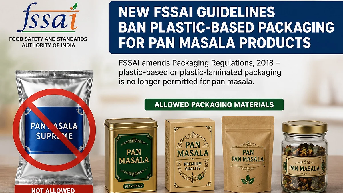 FSSAI Bans Plastic-Based Packaging For Pan Masala Under New 2026 Packaging Regulations