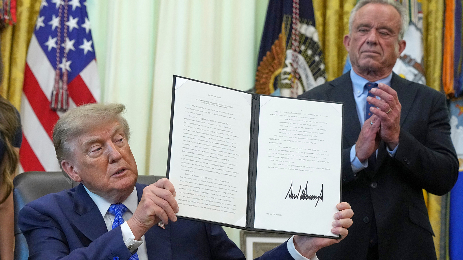 Fact Focus: Trump's False Claims During Childhood Vaccine Order Signing