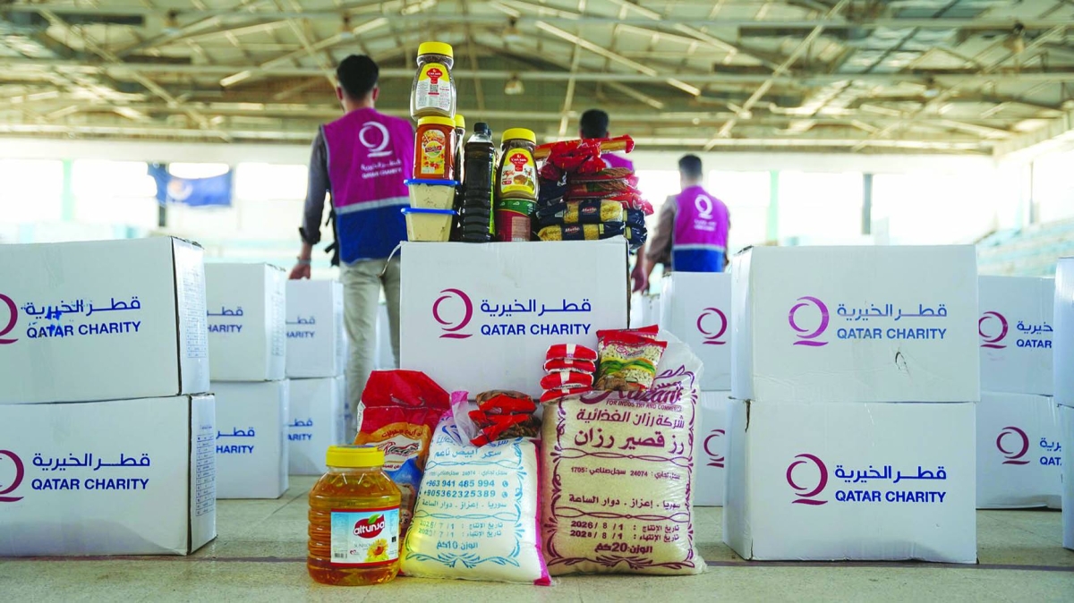 Qatar Charity distributes over 1,200 food baskets to vulnerable families in Syria