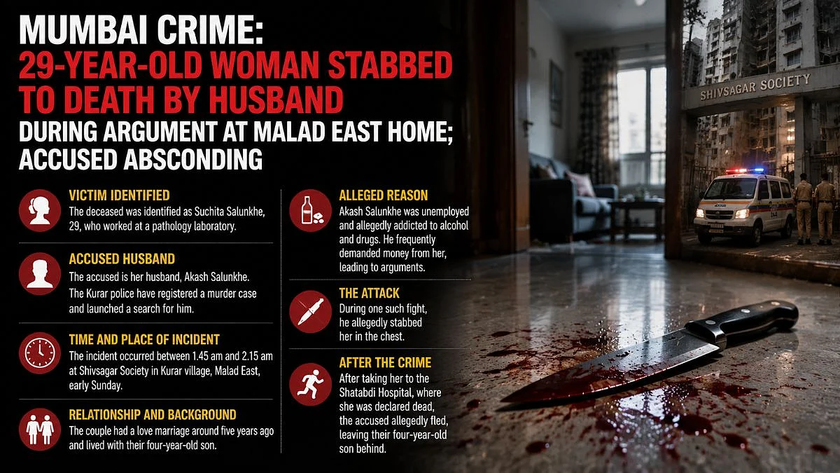 Mumbai Crime: 29-Year-Old Woman Stabbed To Death By Husband During Argument At Malad East Home; Accused Absconding