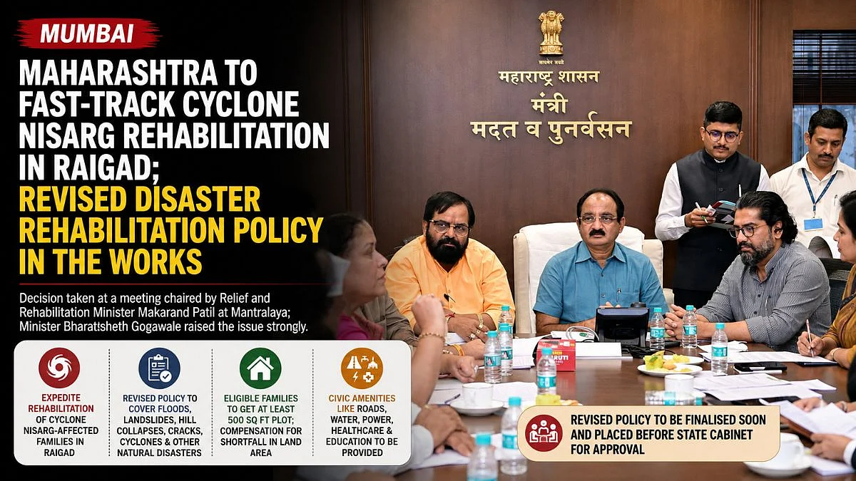 Maharashtra To Fast-Track Cyclone Nisarg Rehabilitation In Raigad; Revised Disaster Rehabilitation Policy To Offer 500 Sq Ft Plots And Civic Amenities