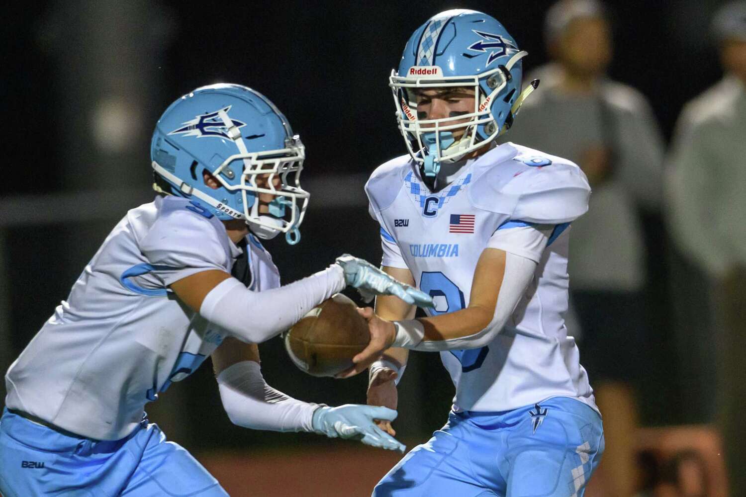 Columbia makes early-season statement, thumps Queensbury 48-27