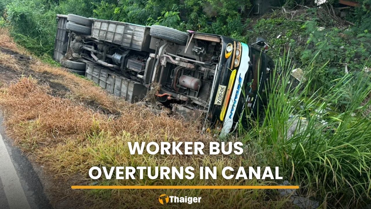 Chachoengsao bus accident leaves 24 injured after canal plunge
