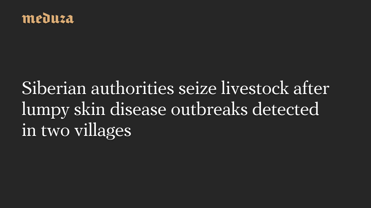 Siberian authorities seize livestock after lumpy skin disease outbreaks detected in two villages