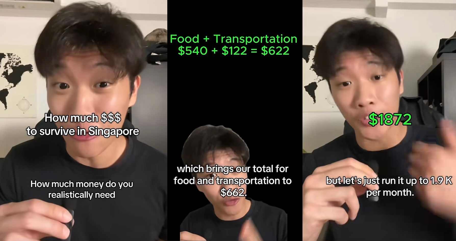 TikToker claims S$1,900 a month is enough for survival in Singapore