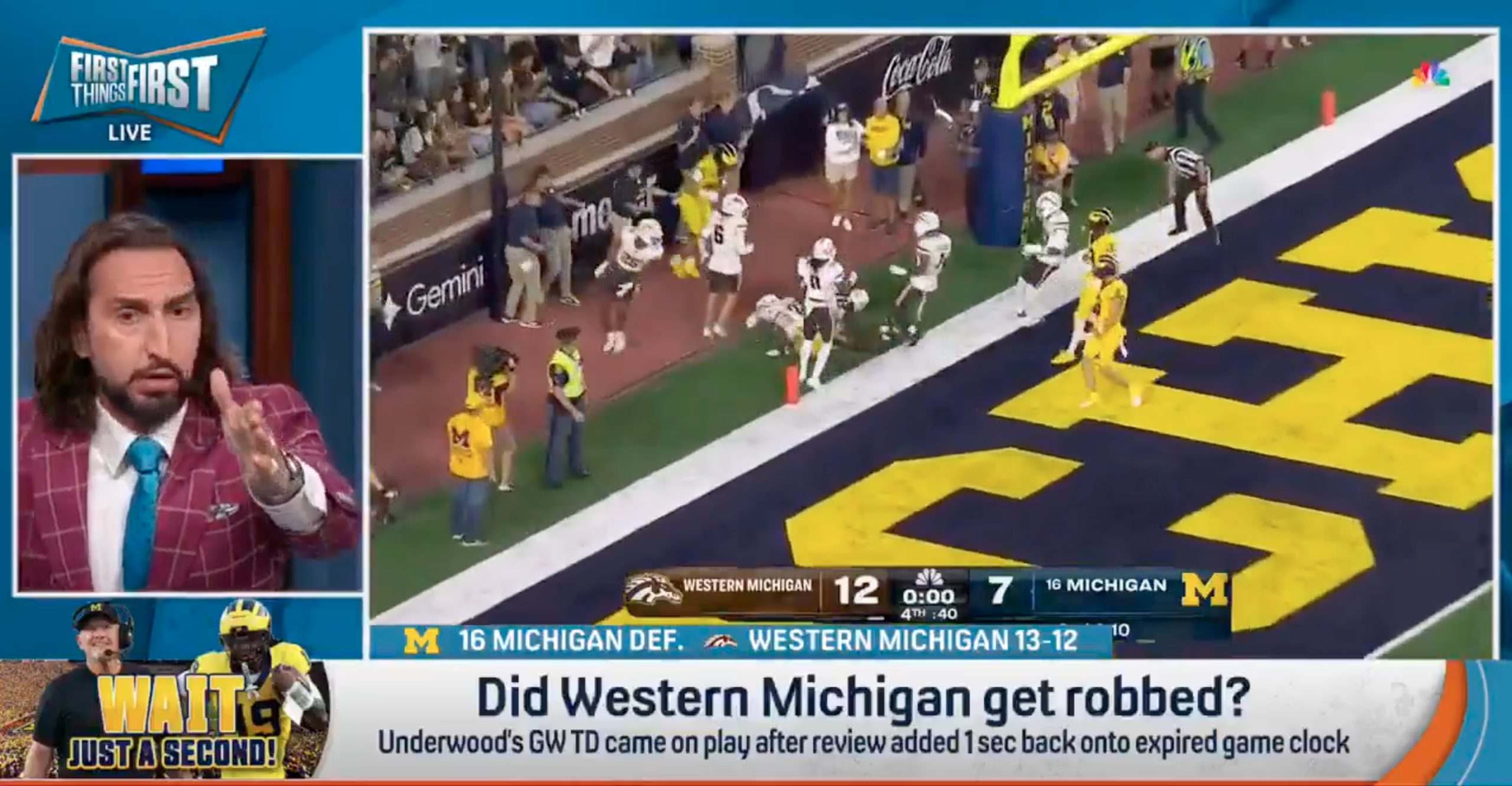 After Michigan clock debacle, Nick Wright declares instant replay is bad ‘in all of its forms’
