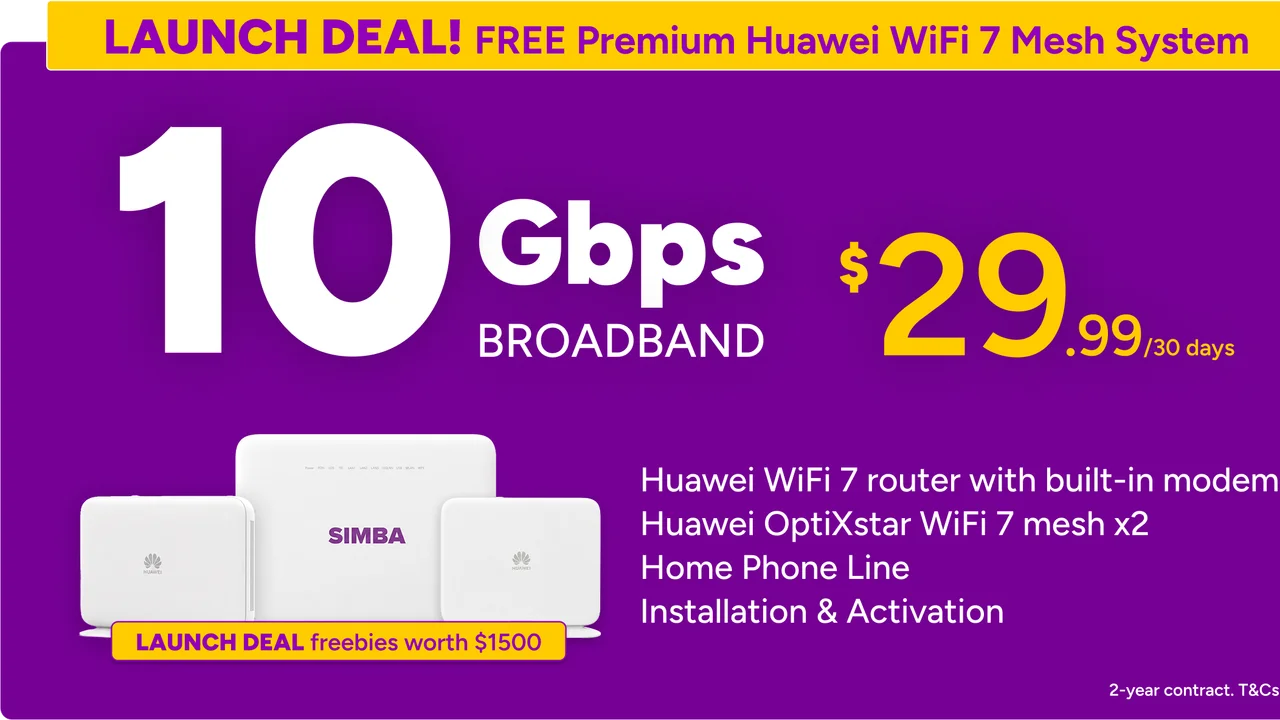 SIMBA redefines Singapore’s Home Broadband Landscape with first-in-market WiFi 7 Integrated ONR
