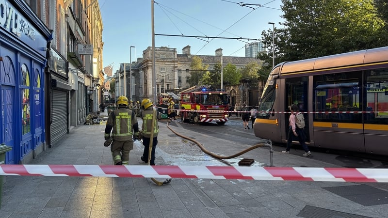Public transport delays after fire in Dublin city centre