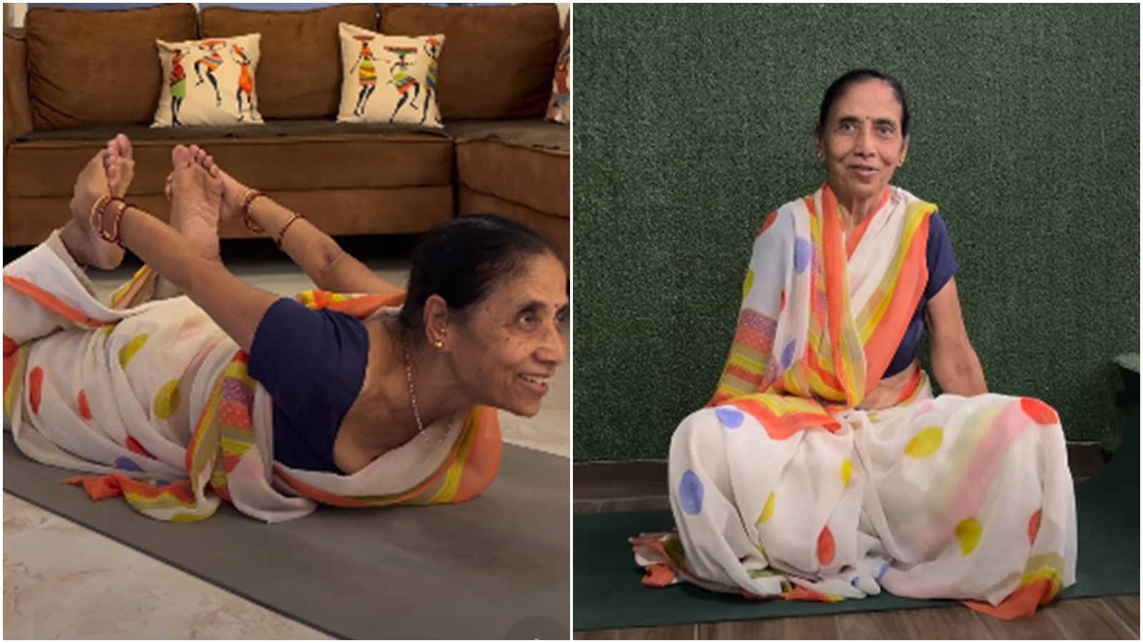 75-year-old grandmother practises yoga daily, amazes with her incredible flexibility