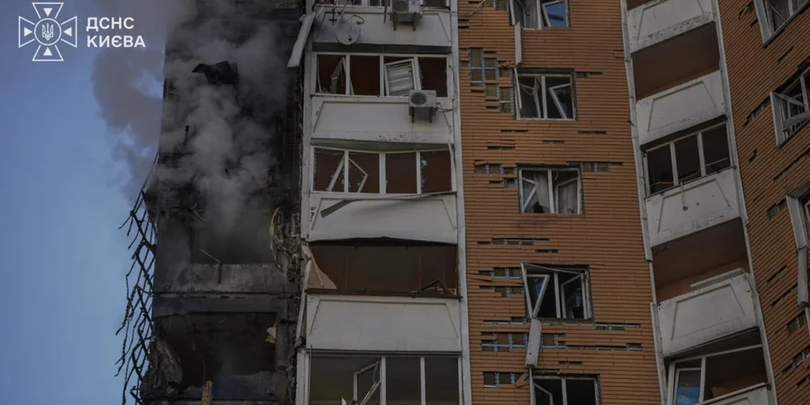 Video shows moment Russian drone strikes Kyiv high-rise
