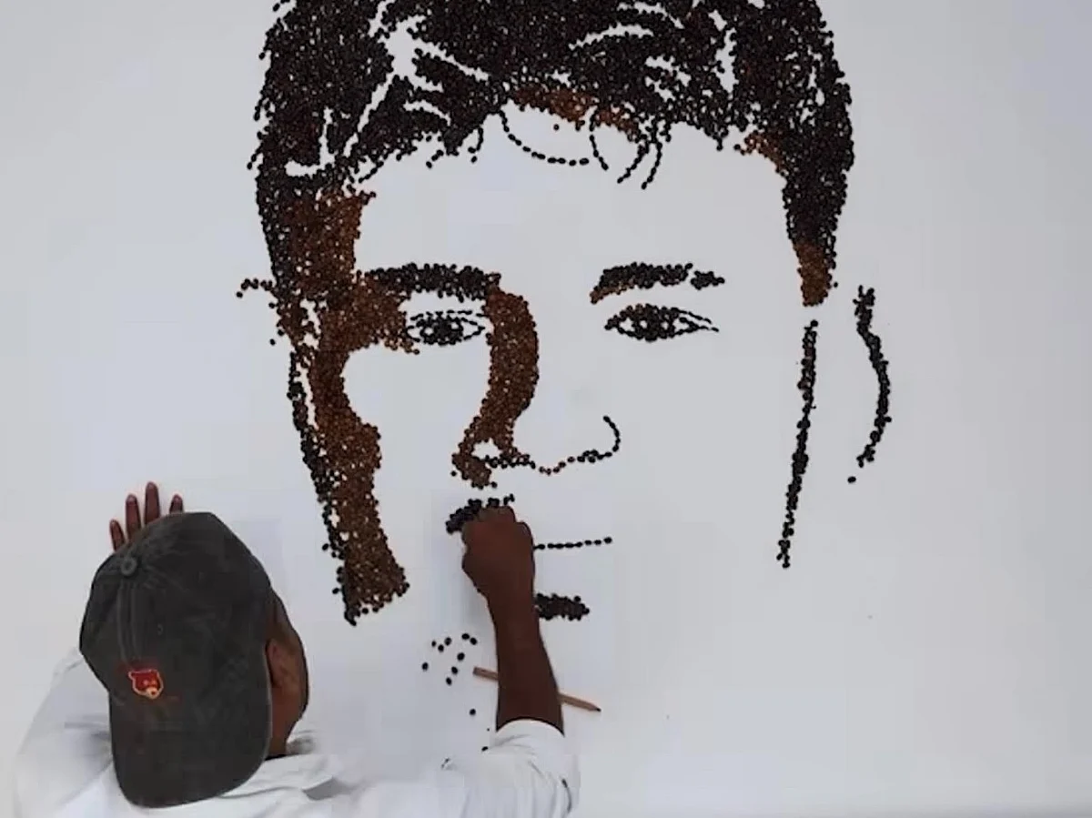 Indian expat in Dubai creates coffee bean art installation for Juventus