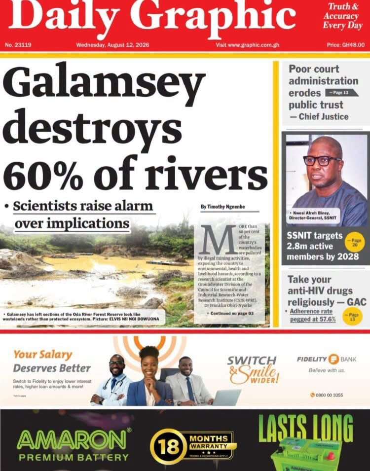 Newspaper headlines: Wednesday, August 12, 2026
