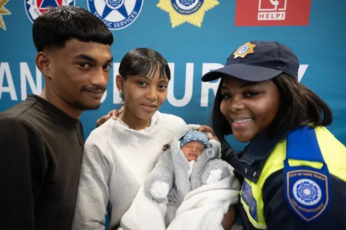 Baby Mahier reunited with LEAP officer who helped bring him into the world