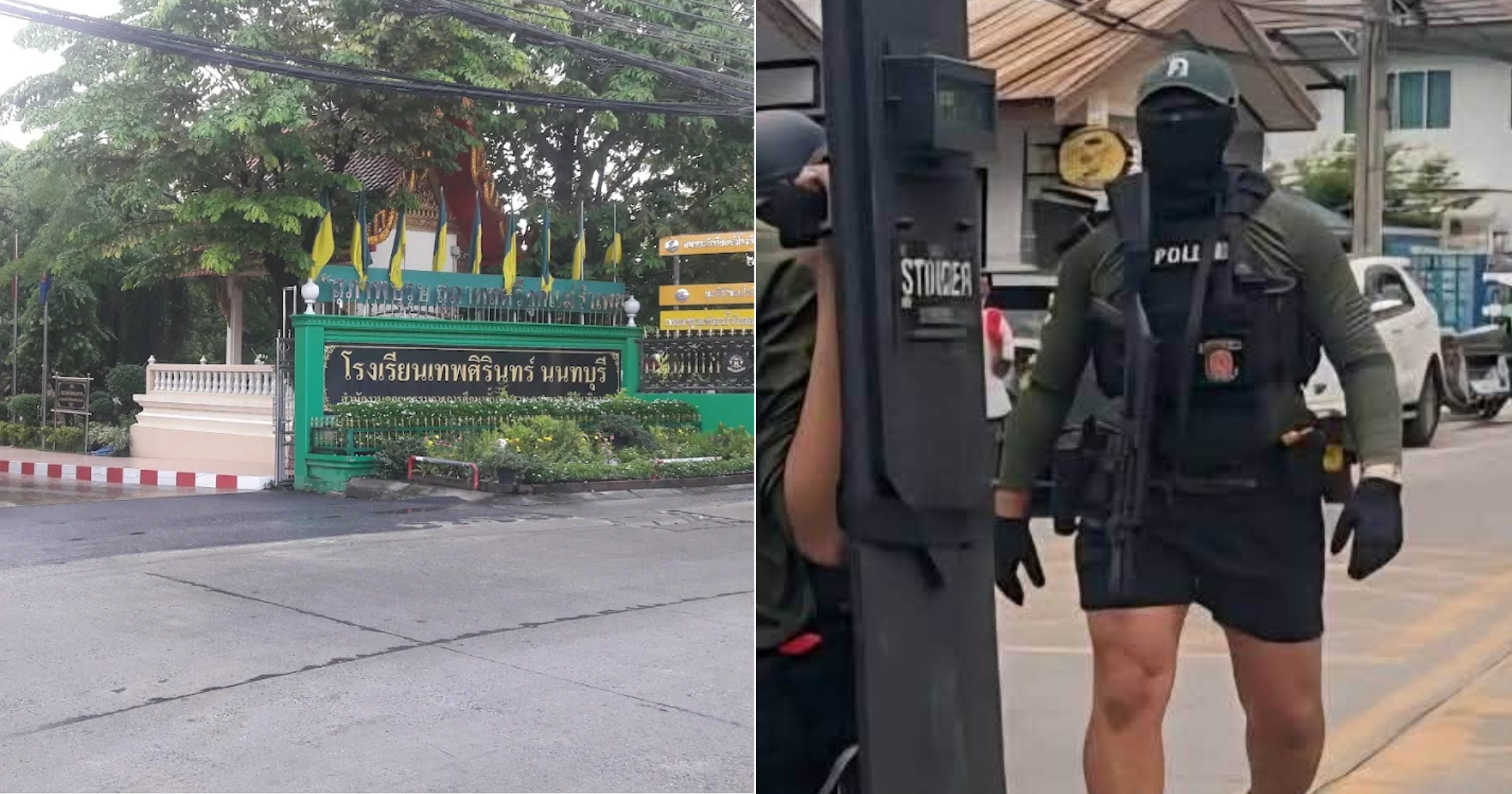 Thai police officer responded to school shooting in shorts as he was on sick leave, praised for being there
