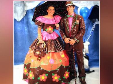 WATCH: Duct tape prom outfits help pay for college