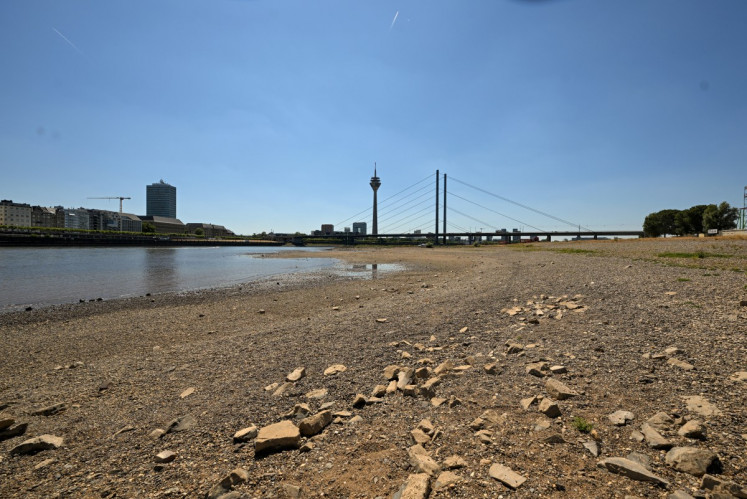 Rhine water level falls to new lows, halting sailings at chokepoint