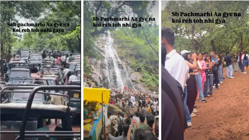 ‘Sab Pachmarhi Aa Gaye, Koi Reh Toh Nahi Gaya?’ Massive Tourist Rush Takes Over MP’s Monsoon Hotspot | VIDEO
