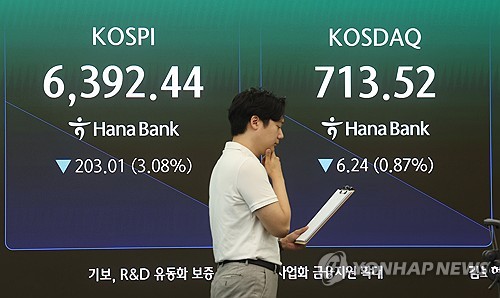 Seoul stocks sharply lower late Mon. morning on profit taking