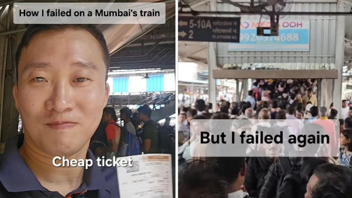 'How I Failed To...': Korean Tourist’s Mumbai Local Train Travel Attempt Ends In Taxi Ride After He Struggles To Board - VIDEO