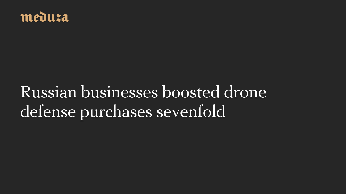 Russian businesses boosted drone defense purchases sevenfold