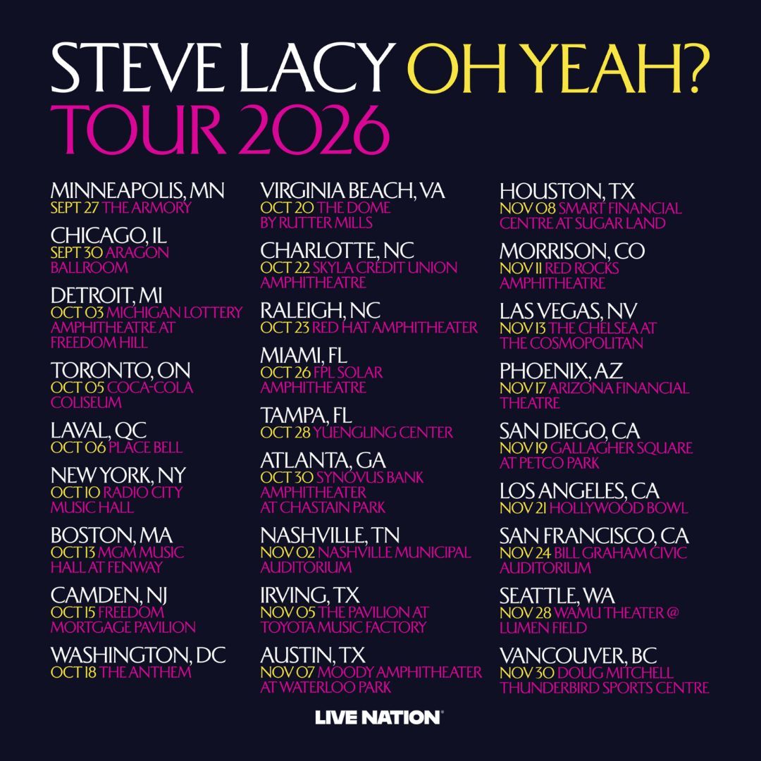 Steve Lacy Announces 2026 “Oh yeah?” North American Tour