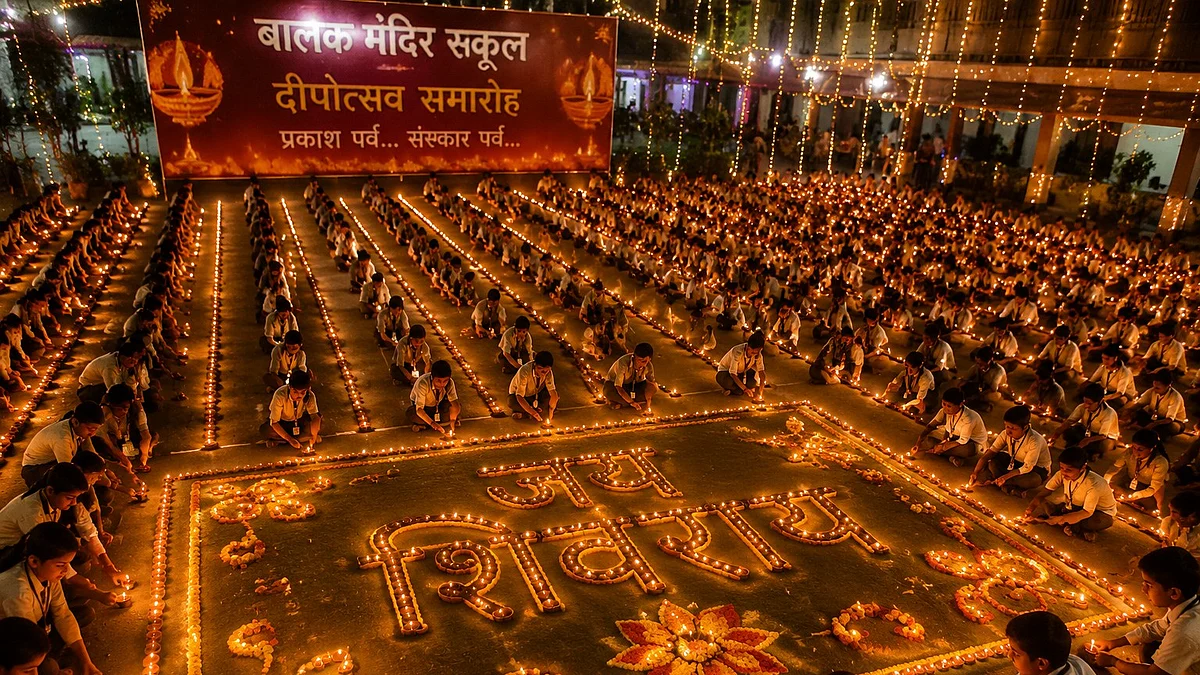 Balak Mandir School Glows With Diyas As 650 Students Celebrate Deepotsav