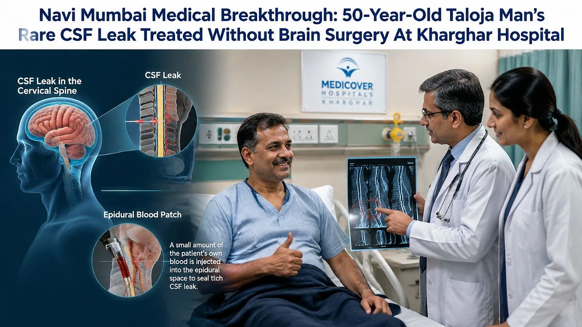 Navi Mumbai Medical Breakthrough: 50-Year-Old Taloja Man’s Rare CSF Leak Treated Without Brain Surgery At Kharghar Hospital