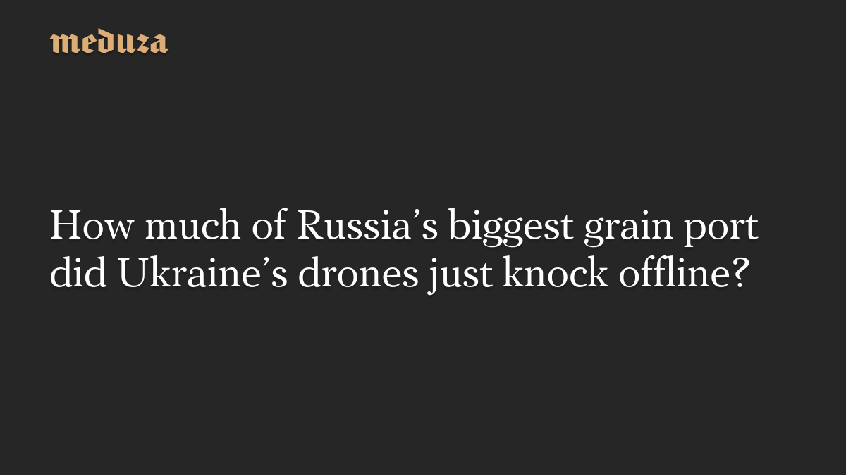 How much of Russia’s biggest grain port did Ukraine’s drones just knock offline?