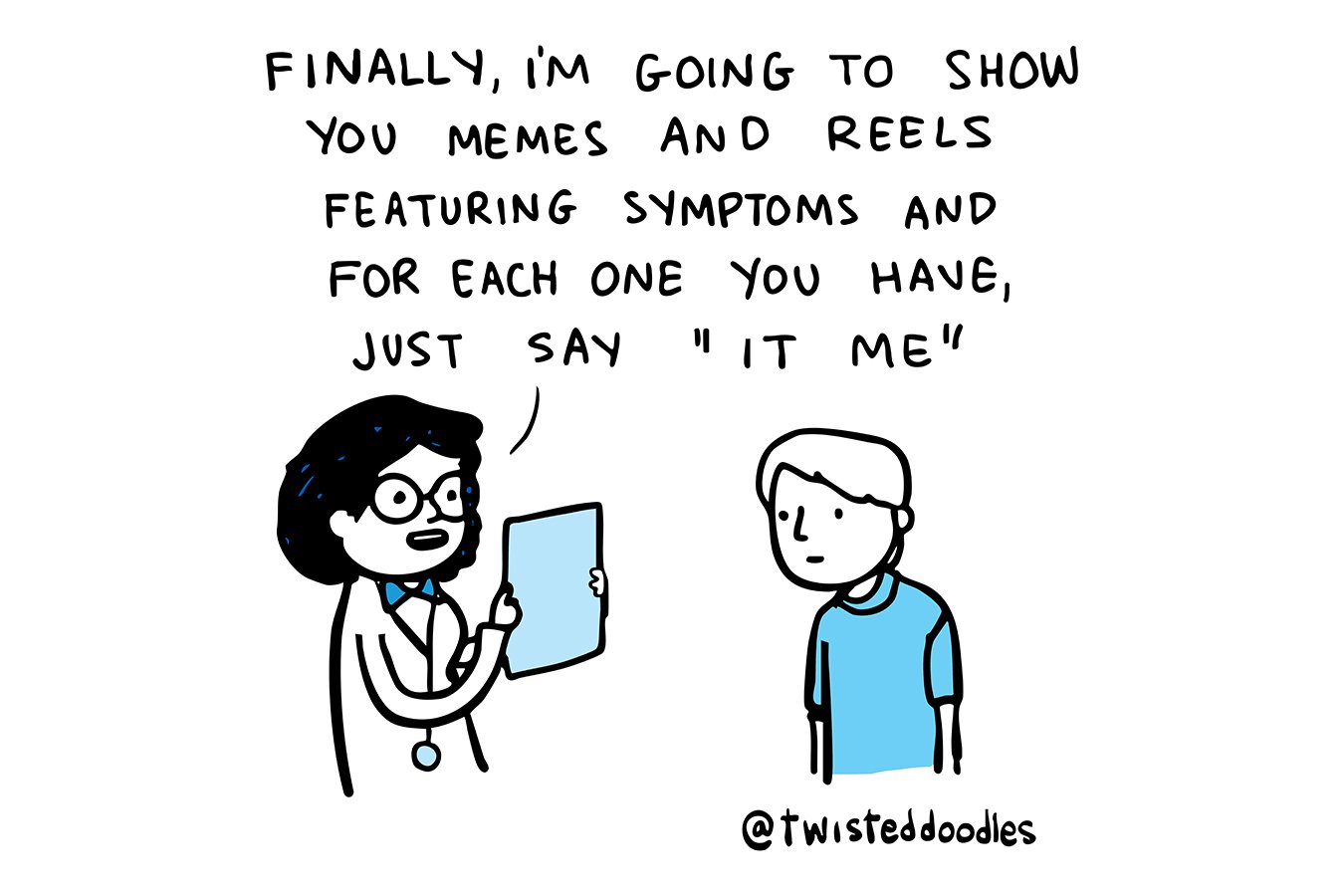 Twisteddoodles on how to handle memes featuring medical symptoms