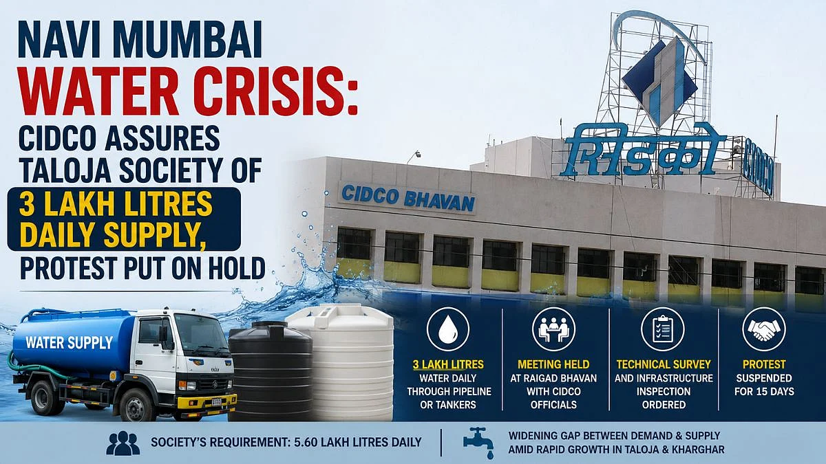 Navi Mumbai Water Crisis: CIDCO Assures Taloja Society Of 3 Lakh Litres Daily Supply, Protest Put On Hold