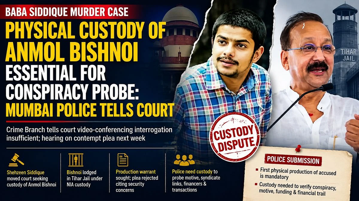 Baba Siddique Murder Case: Mumbai Police Tells Court Physical Custody Of Anmol Bishnoi Is Essential For Conspiracy Probe