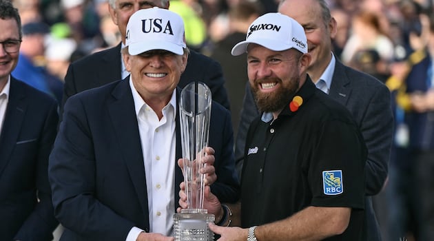 As Shane Lowry watches on, Donald Trump reinvents himself as champion of all things Irish