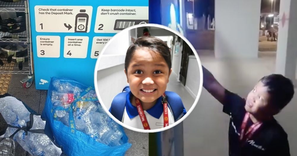 'A sense of achievement': S'pore boy with autism, 8, collects over 170 bottles & S$17 in refunds from BCRS machines