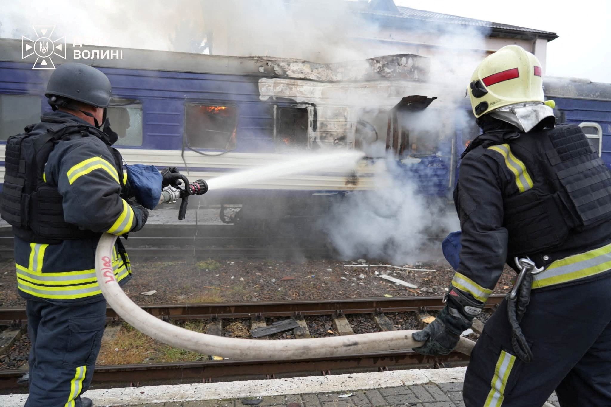 Russia strikes Ukrainian passenger train