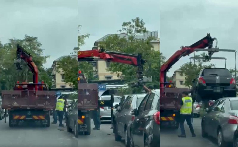 Penang deploys vehicle with crane to remove abandoned cars