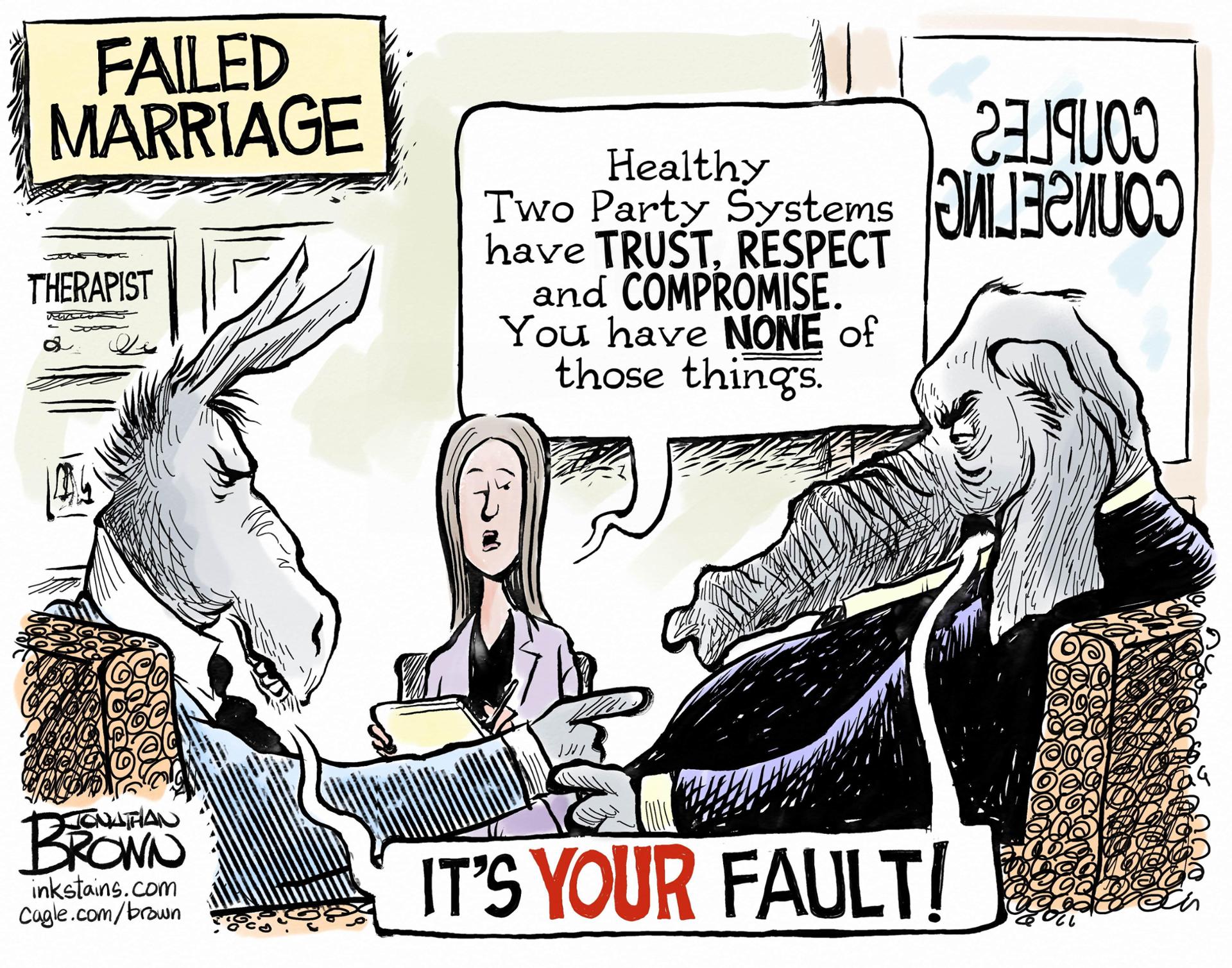 Two-party system failed marriage counseling