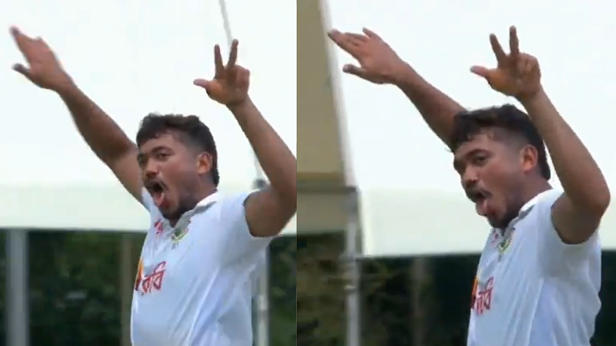 Tongue Out, Dance On! Taskin Ahmed's Bizarre Celebration After Cameron Green Wicket Goes Viral During AUS vs BAN 1st Test | Video