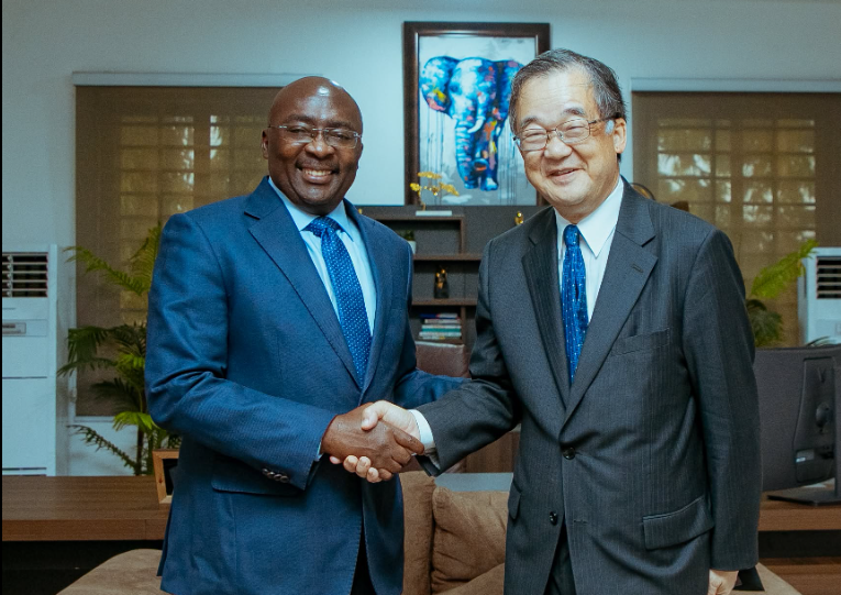 Bawumia discusses digitalisation, fintech, AI, flood control and methods to combat galamsey with Japanese Ambassador