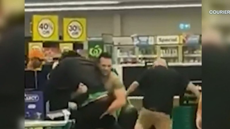 Shopper tackles man allegedly assaulting customers at Woolies