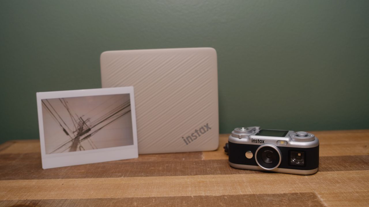 The size of a retro portable CD player, the newest Instax portable printer spits out colorful, oversized photo prints on instant film – and finally gets this long-awaited feature