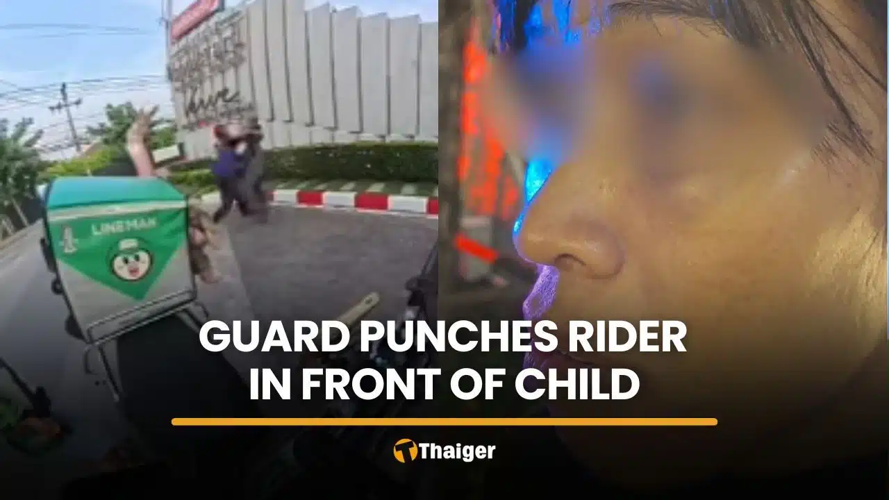 Bangkok guard charged after punching delivery rider in front of child
