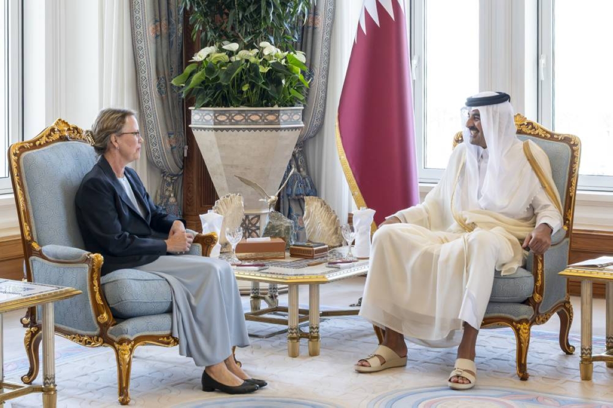 HH the Amir receives credentials of six new ambassadors