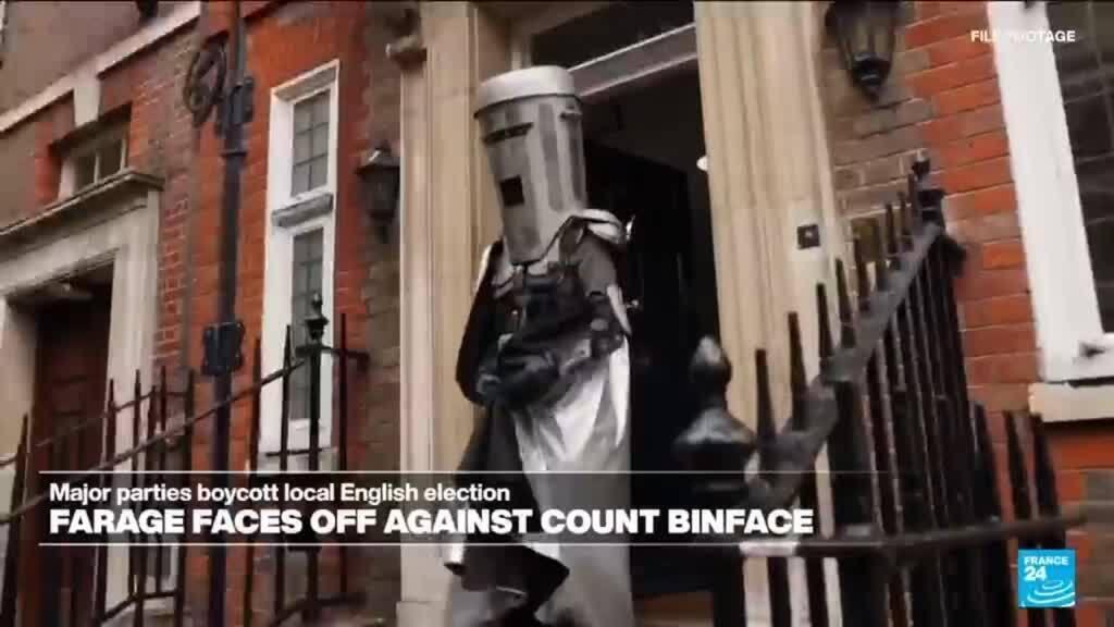 Reform UK's Farage faces off against Count Binface in election