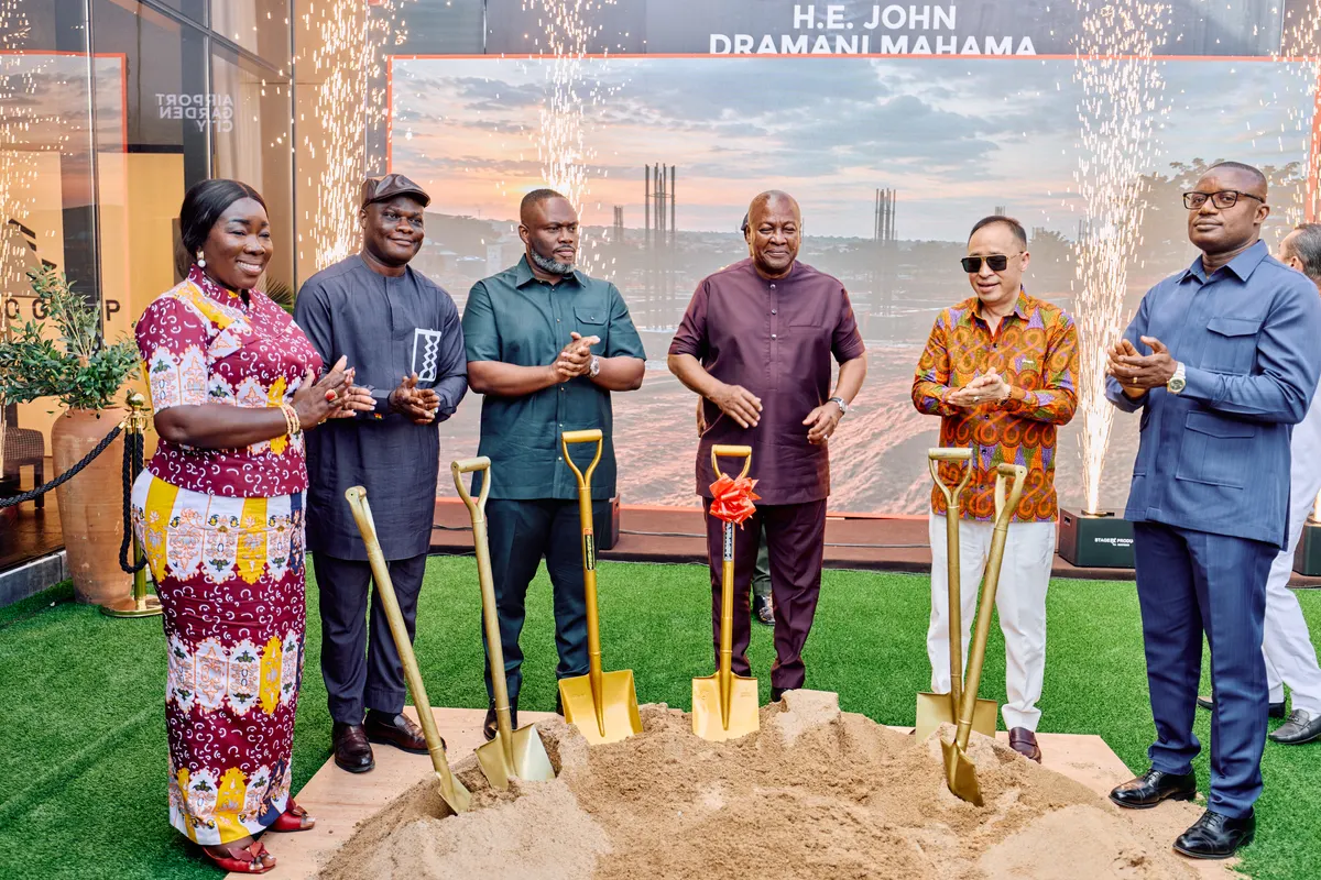 Prez Mahama cuts sod for Sentuo Group's Airport Garden City, more than 3,000 jobs promised