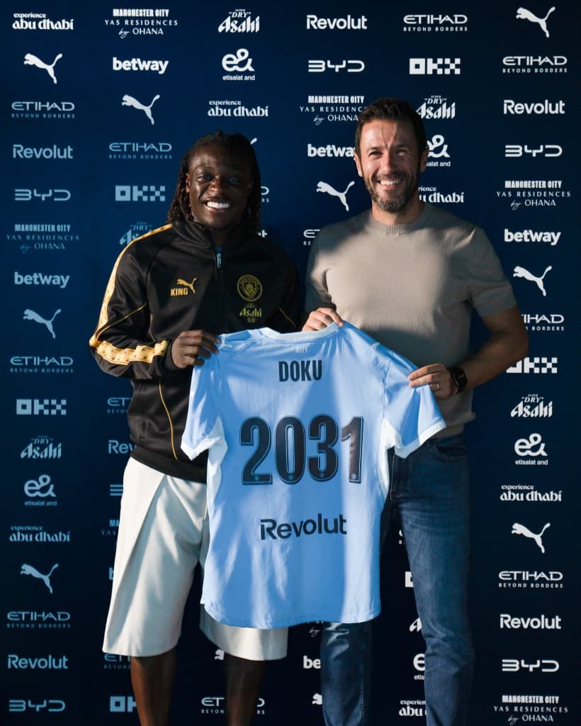 Jérémy Doku signs Manchester City extension until 2031