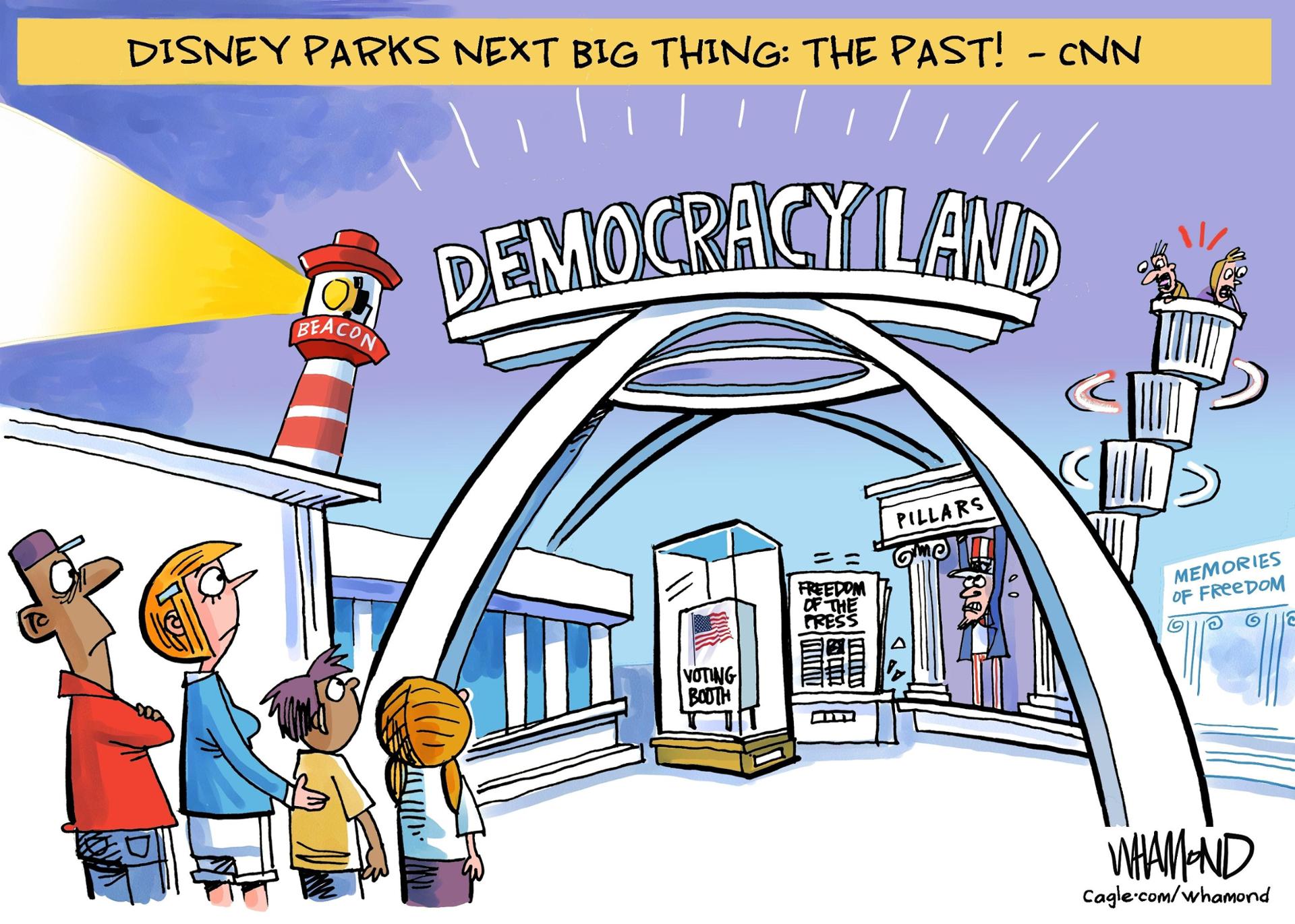 Democracy land as past attraction