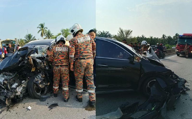 Woman injured after car crashes into tow truck in Sekinchan